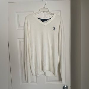 Mens White Polo Sweater